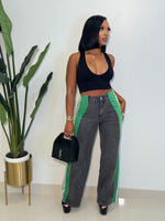 Raven Stripe Pants (black/green/white)