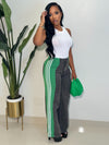 Raven Stripe Pants (black/green/white)