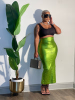 Kayla Metallic Skirt (green)