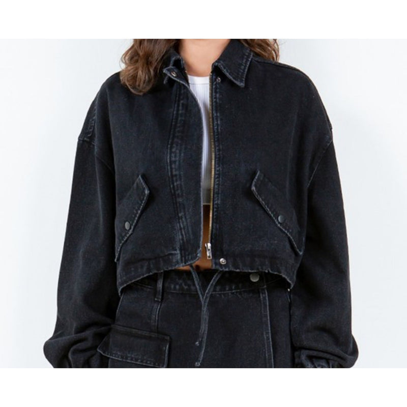 Riley Denim Jacket (Black)| Estimated ship date (1/9)