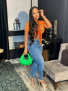 Basic crop T-shirt (orange)