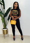 Flame graphic top (black/white)