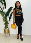 Flame graphic top (black/white)